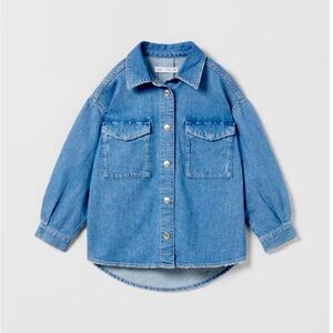 Zara girls denim button down over shirt size 11-12